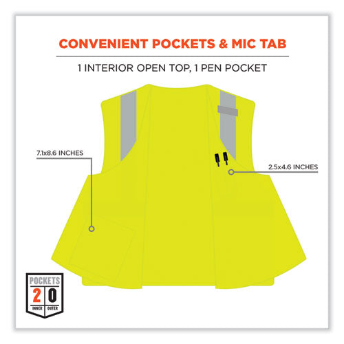 Glowear 8263frhl Class 2 Fr Safety Economy Hook And Loop Vest, Modacrylic Mesh/cotton, S/m, Lime, Ships In 1-3 Business Days