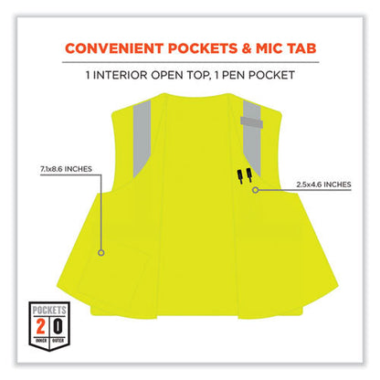 Glowear 8263frhl Class 2 Fr Safety Economy Hook/loop Vest, Modacrylic Mesh/cotton, 2xla/3xl, Lime, Ships In 1-3 Business Days