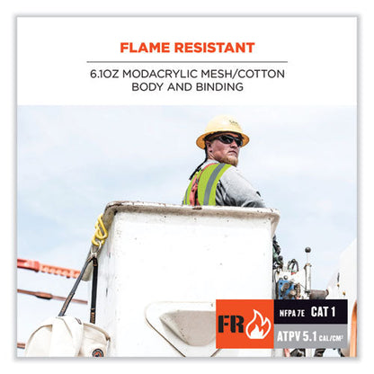 Glowear 8263frhl Class 2 Fr Safety Economy Hook/loop Vest, Modacrylic Mesh/cotton, 2xla/3xl, Lime, Ships In 1-3 Business Days