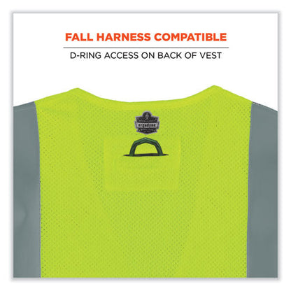 Glowear 8263frhl Class 2 Fr Safety Economy Hook/loop Vest, Modacrylic Mesh/cotton, 4xl/5xl, Lime, Ships In 1-3 Business Days