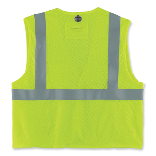 Glowear 8263frhl Class 2 Fr Safety Economy Hook/loop Vest, Modacrylic Mesh/cotton, 4xl/5xl, Lime, Ships In 1-3 Business Days