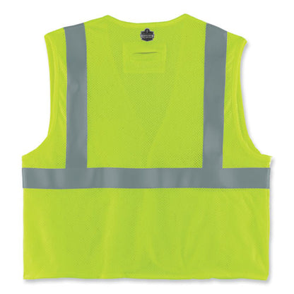Glowear 8263frhl Class 2 Fr Safety Economy Hook/loop Vest, Modacrylic Mesh/cotton, 4xl/5xl, Lime, Ships In 1-3 Business Days