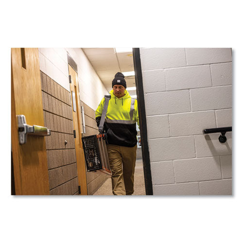 Glowear 8373 Hi-vis Class 3 Hooded With Sweatshirt Black Bottom, Polar Fleece, Lime, Medium, Ships In 1-3 Business Days