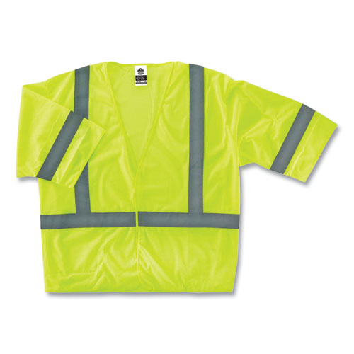 Glowear 8310hl Class 3 Economy Hook And Loop Vest, Polyester, 4x-large/5x-large, Lime, Ships In 1-3 Business Days