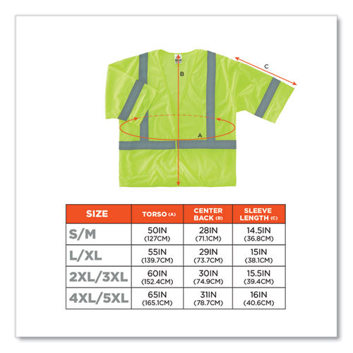 Glowear 8310hl Class 3 Economy Hook And Loop Vest, Polyester, 4x-large/5x-large, Lime, Ships In 1-3 Business Days