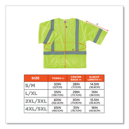 Glowear 8310hl Class 3 Economy Hook And Loop Vest, Polyester, 4x-large/5x-large, Lime, Ships In 1-3 Business Days