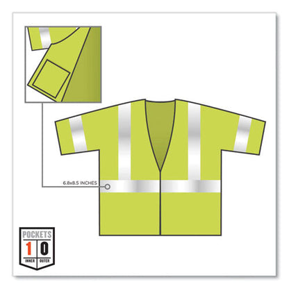 Glowear 8310hl Class 3 Economy Hook And Loop Vest, Polyester, 4x-large/5x-large, Lime, Ships In 1-3 Business Days
