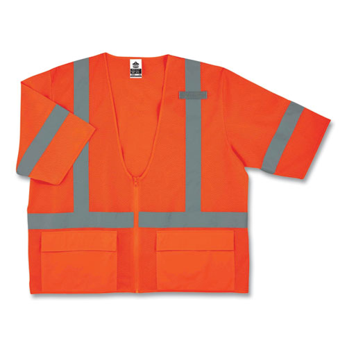 Glowear 8320z Class 3 Standard Zipper Vest, Polyester, Largel/x-large, Orange, Ships In 1-3 Business Days