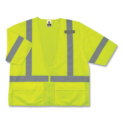 Glowear 8320z Class 3 Standard Zipper Vest, Polyester, 2x-large/3x-large, Lime, Ships In 1-3 Business Days