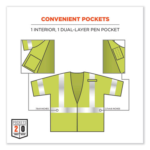 Glowear 8356frhl Class 3 Fr Hook And Loop Safety Vest With Sleeves, Modacrylic, Large/xl, Lime, Ships In 1-3 Business Days