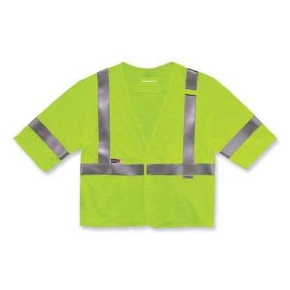 Glowear 8356frhl Class 3 Fr Hook And Loop Safety Vest With Sleeves, Modacrylic. 2xl/3xl, Lime, Ships In 1-3 Business Days