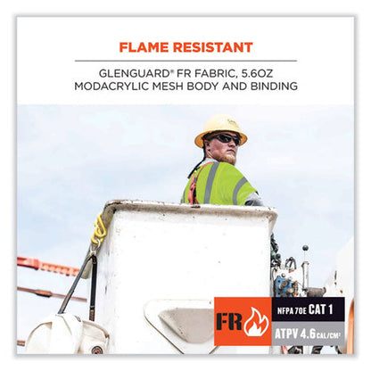 Glowear 8356frhl Class 3 Fr Hook And Loop Safety Vest With Sleeves, Modacrylic, 4xl/5xl, Lime, Ships In 1-3 Business Days