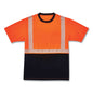 Glowear 8280bk Class 2 Performance T-shirt With Black Bottom, Polyester, Medium, Orange, Ships In 1-3 Business Days