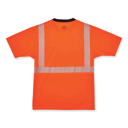 Glowear 8280bk Class 2 Performance T-shirt With Black Bottom, Polyester, Medium, Orange, Ships In 1-3 Business Days
