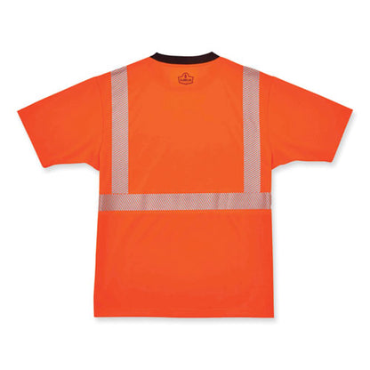 Glowear 8280bk Class 2 Performance T-shirt With Black Bottom, Polyester, Medium, Orange, Ships In 1-3 Business Days