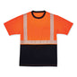 Glowear 8280bk Class 2 Performance T-shirt With Black Bottom, Polyester, Large, Orange, Ships In 1-3 Business Days