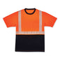 Glowear 8280bk Class 2 Performance T-shirt With Black Bottom, Polyester, X-large, Orange, Ships In 1-3 Business Days
