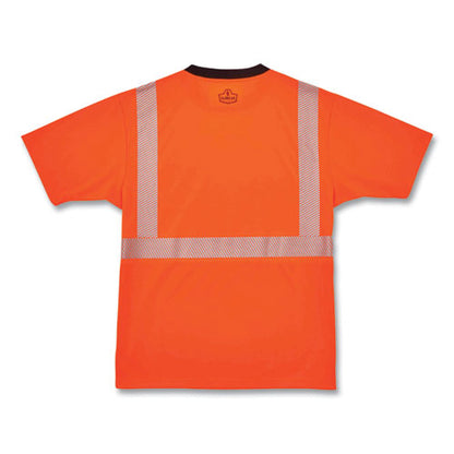 Glowear 8280bk Class 2 Performance T-shirt With Black Bottom, Polyester, X-large, Orange, Ships In 1-3 Business Days