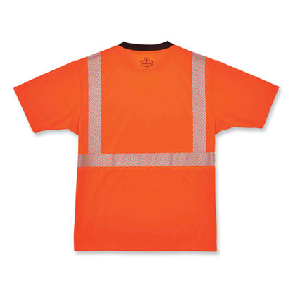 Glowear 8280bk Class 2 Performance T-shirt With Black Bottom, Polyester, 3x-large, Orange, Ships In 1-3 Business Days