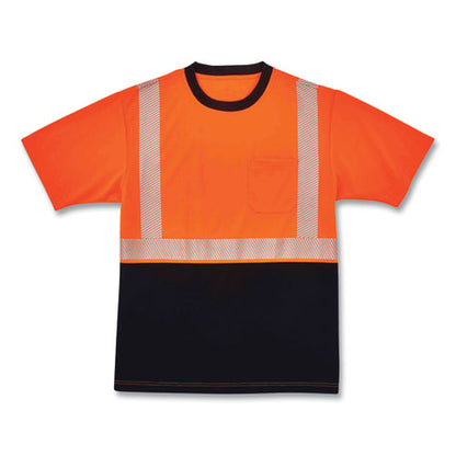 Glowear 8280bk Class 2 Performance T-shirt With Black Bottom, Polyester, 4x-large, Orange, Ships In 1-3 Business Days