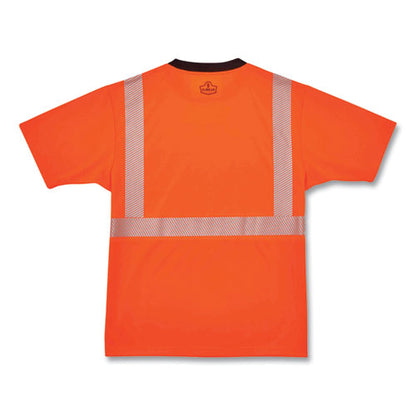 Glowear 8280bk Class 2 Performance T-shirt With Black Bottom, Polyester, 5x-large, Orange, Ships In 1-3 Business Days