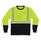 Glowear 8281bk Class 2 Long Sleeve Shirt With Black Bottom, Polyester, Small, Lime, Ships In 1-3 Business Days