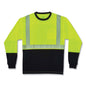 Glowear 8281bk Class 2 Long Sleeve Shirt With Black Bottom, Polyester, X-large, Lime, Ships In 1-3 Business Days