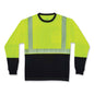 Glowear 8281bk Class 2 Long Sleeve Shirt With Black Bottom, Polyester, 4x-large, Lime, Ships In 1-3 Business Days