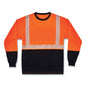 Glowear 8281bk Class 2 Long Sleeve Shirt With Black Bottom, Polyester, Small, Orange, Ships In 1-3 Business Days
