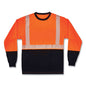 Glowear 8281bk Class 2 Long Sleeve Shirt With Black Bottom, Polyester, Large, Orange, Ships In 1-3 Business Days