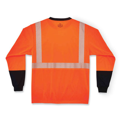 Glowear 8281bk Class 2 Long Sleeve Shirt With Black Bottom, Polyester, X-large, Orange, Ships In 1-3 Business Days