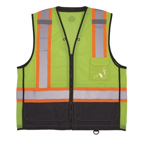 Glowear 8251hdz Class 2 Two-tone Hi-vis Safety Vest, 2x-large To 3x-large, Lime, Ships In 1-3 Business Days