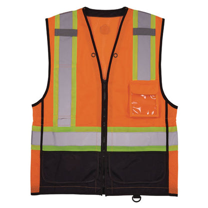 Glowear 8251hdz Class 2 Two-tone Hi-vis Safety Vest, Small To Medium, Orange, Ships In 1-3 Business Days