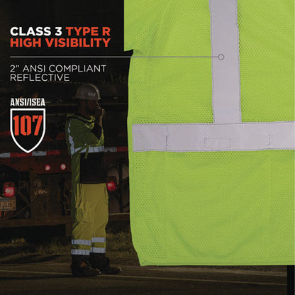 Glowear 8315ba Class 3 Hi-vis Breakaway Safety Vest, Large To X-large, Lime, Ships In 1-3 Business Days