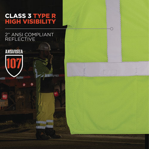 Glowear 8315ba Class 3 Hi-vis Breakaway Safety Vest, 2x-large To 3x-large, Lime, Ships In 1-3 Business Days
