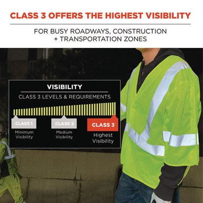 Glowear 8315ba Class 3 Hi-vis Breakaway Safety Vest, 2x-large To 3x-large, Lime, Ships In 1-3 Business Days