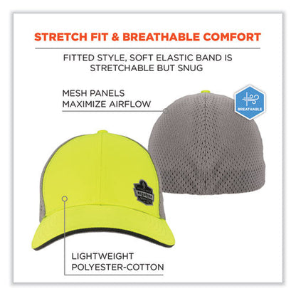 Glowear 8931 Reflective Stretch-fit Hat, Cotton/polyester, Ergodyne Logo, Small/med, Hi-vis Lime, Ships In 1-3 Business Days