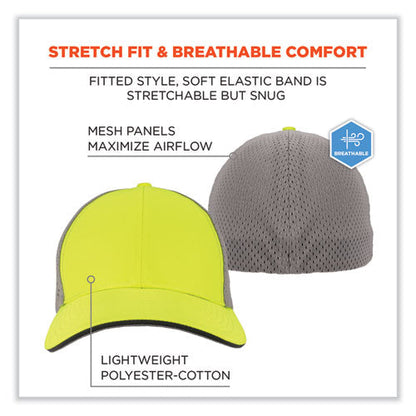 Glowear 8931 Reflective Stretch-fit Hat, Cotton/polyester, Large/x-large, Hi-vis Lime, Ships In 1-3 Business Days