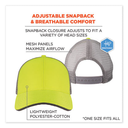 Glowear 8933 Reflective Snapback Hat, Cotton/polyester, One Size Fits Most, Hi-vis Lime, Ships In 1-3 Business Days