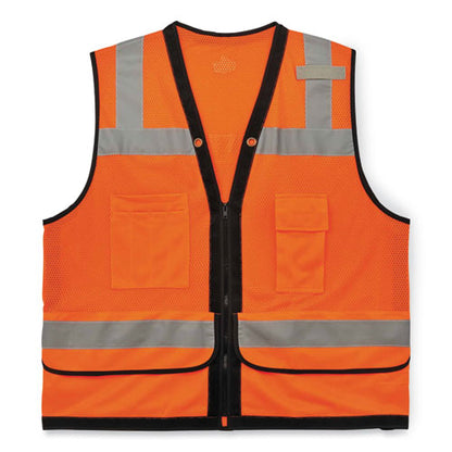 Glowear 8253hdz Class 2 Heavy-duty Mesh Surveyors Vest, Polyester, Small/medium, Orange, Ships In 1-3 Business Days