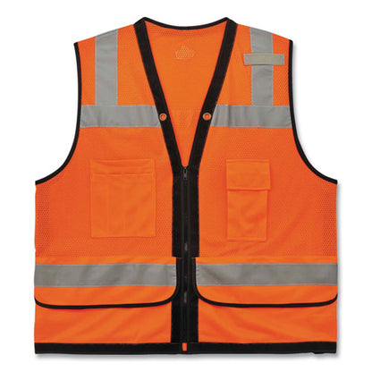 Glowear 8253hdz Class 2 Heavy-duty Mesh Surveyors Vest, Polyester, Large/x-large, Orange, Ships In 1-3 Business Days