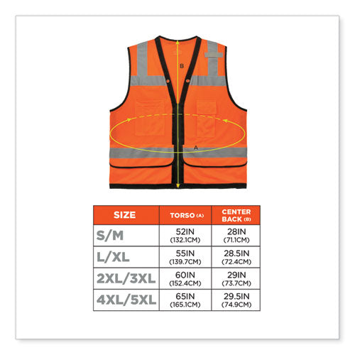 Glowear 8253hdz Class 2 Heavy-duty Mesh Surveyors Vest, Polyester, Large/x-large, Orange, Ships In 1-3 Business Days