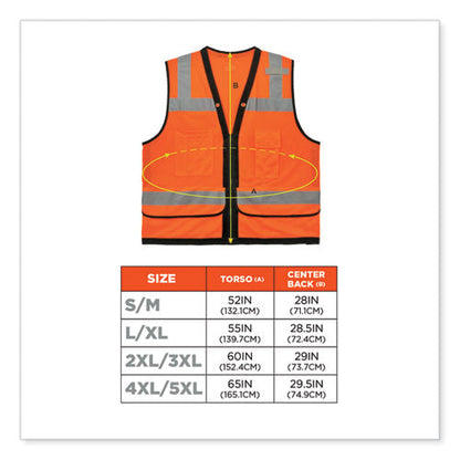 Glowear 8253hdz Class 2 Heavy-duty Mesh Surveyors Vest, Polyester, Large/x-large, Orange, Ships In 1-3 Business Days