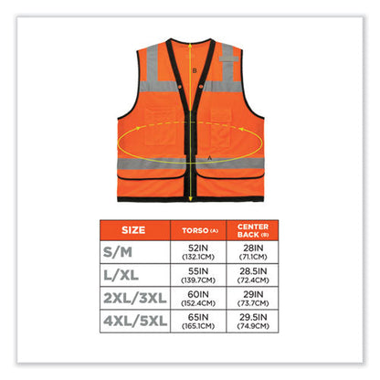 Glowear 8253hdz Class 2 Heavy-duty Mesh Surveyors Vest, Polyester, 4x-large/5x-large, Orange, Ships In 1-3 Business Days