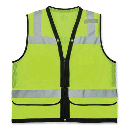 Glowear 8253hdz Class 2 Heavy-duty Mesh Surveyors Vest, Polyester, Small/medium, Lime, Ships In 1-3 Business Days