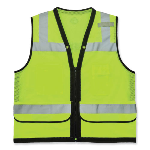 Glowear 8253hdz Class 2 Heavy-duty Mesh Surveyors Vest, Polyester, Small/medium, Lime, Ships In 1-3 Business Days