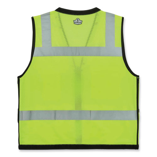 Glowear 8253hdz Class 2 Heavy-duty Mesh Surveyors Vest, Polyester, Small/medium, Lime, Ships In 1-3 Business Days