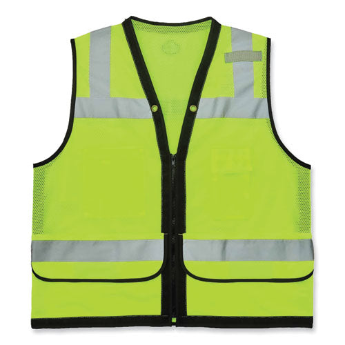 Glowear 8253hdz Class 2 Heavy-duty Mesh Surveyors Vest, Polyester, Large/x-large, Lime, Ships In 1-3 Business Days