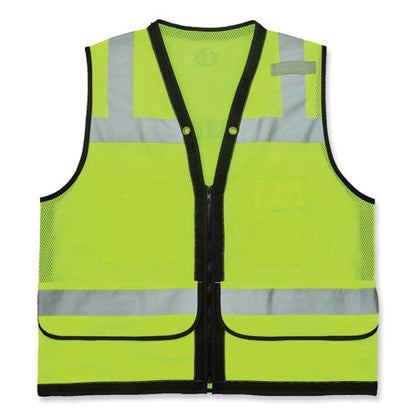 Glowear 8253hdz Class 2 Heavy-duty Mesh Surveyors Vest, Polyester, Large/x-large, Lime, Ships In 1-3 Business Days