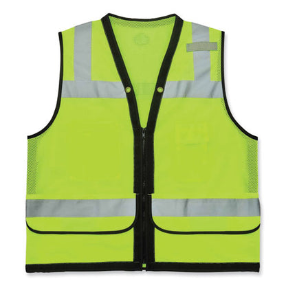 Glowear 8253hdz Class 2 Heavy-duty Mesh Surveyors Vest, Polyester, 4x-large/5x-large, Lime, Ships In 1-3 Business Days